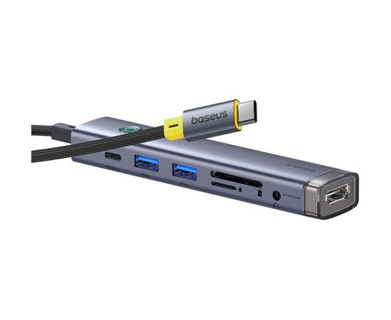 Hub 7w1 Baseus UltraJoy USB-C to HDMI +2xUSB3.0+PD+SD/TF+3.5mm (gray)