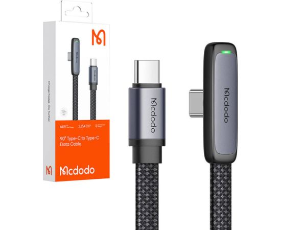 90 degree cable USB-C to USB-C Mcdodo CA-3360, 65W, 1.2m (black)