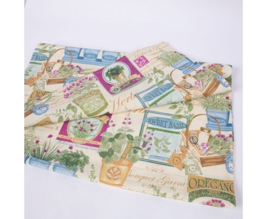 Tablecloth LONETA NEW 43x116cm, herbs
