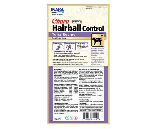 INABA Churu Hairball Tuna cat treat - 4x14 g