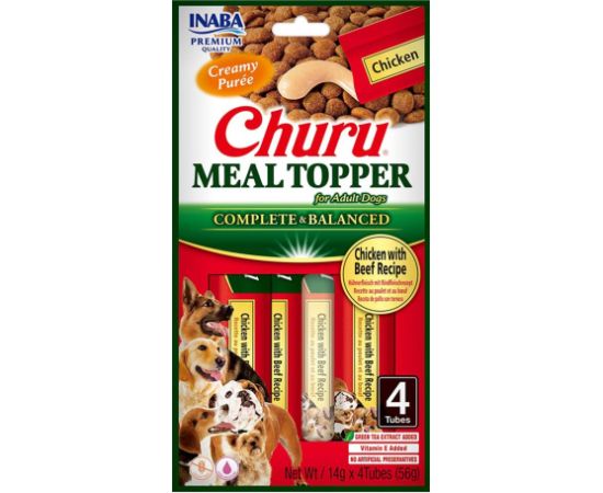 INABA Churu Meal Topper Chicken with beef - dog treat - 4 x 14g