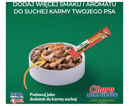 INABA Churu Meal Topper Chicken with beef - dog treat - 4 x 14g