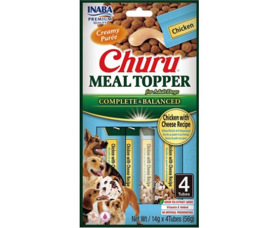 INABA Churu Meal Topper Chicken with cheese - dog treat - 4 x 14g