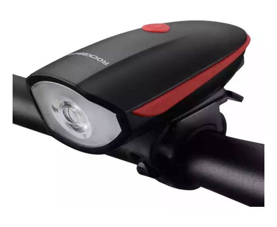 Bicycle electronic bell and light Rockbros 7588 (black and red)
