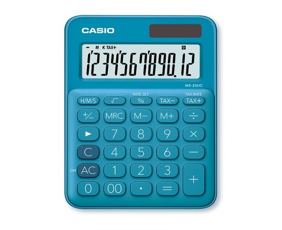 Galda kalkulators CASIO MS-20UC-BU, 105 x 149.5 x 22.8 mm, zils