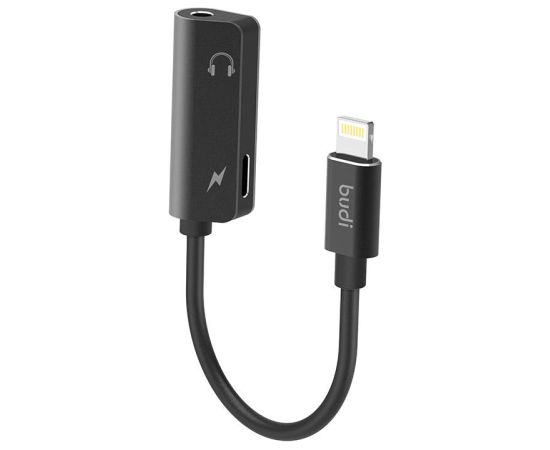 Lightning to AUX mini jack 3.5mm adapter + Lightning Budi (black) Adapteri