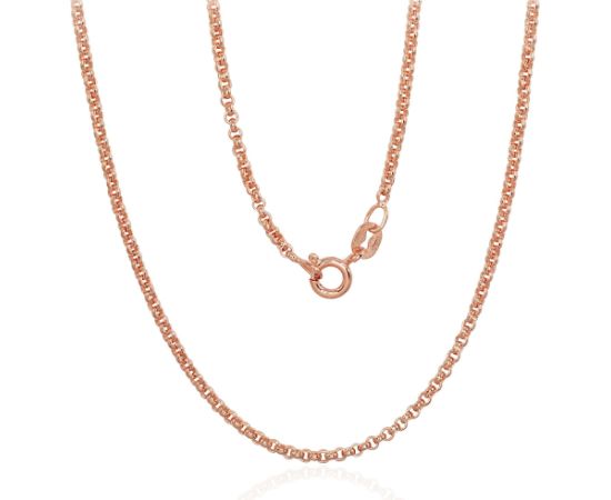 Sudraba ķēdīte Rollo 2 mm #2400143(PAu-R), Sudrabs 925°, sarkanais zelts (pārklājums), garums: 50 cm, 5.6 gr.  Ar zelta pārklājumu