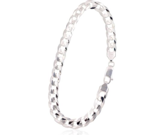Sudraba ķēdīte Kartjē 6.9 mm, dimantu apstrādājums #2400063-bracelet, Sudrabs 925°, garums: 22 cm, 13.6 gr. Viriešiem