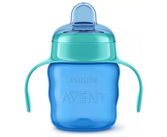 Philips Avent Easy Sip mācību krūzīte ar rokturiem,  6M+, 200ml, silikona snīpis, zaļa - SCF551/05