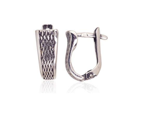 Sudraba auskari ar 'angļu' slēdzēju #2203644(POx-Bk), Sudrabs 925°, oksids (pārklājums), 1.8 gr. Ar "angļu" slēdzēju