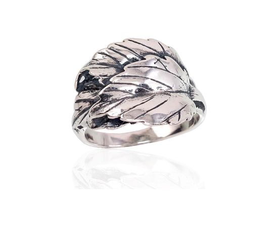 Серебряное кольцо #2101678(POx-Bk), Серебро 925°, оксид (покрытие), Размер: 19, 5.9 гр. Sieviešu