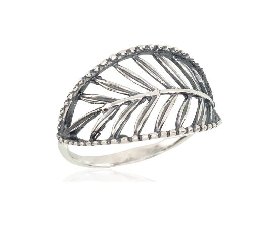 Sudraba gredzens #2101179(POx-Bk), Sudrabs 925°, oksids (pārklājums), Izmērs: 18.5, 2.1 gr. Sieviešu