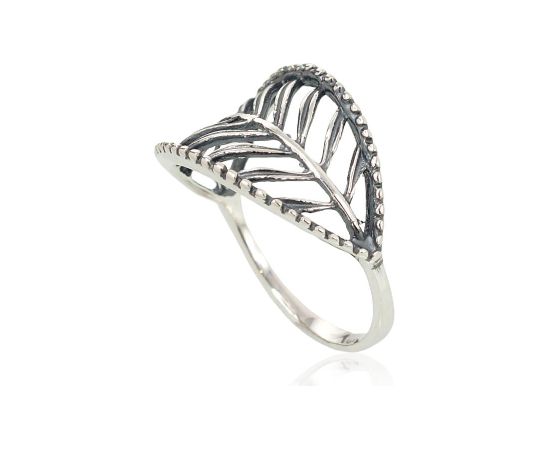 Sudraba gredzens #2101179(POx-Bk), Sudrabs 925°, oksids (pārklājums), Izmērs: 18.5, 2.1 gr. Sieviešu