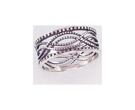 Sudraba gredzens #2100924(POx-Bk), Sudrabs 925°, oksids (pārklājums), Izmērs: 17, 2.5 gr. Sieviešu