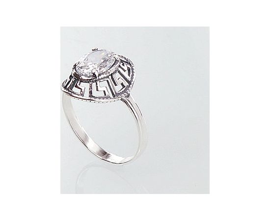 Серебряное кольцо #2100676(POx-Bk)_CZ, Серебро 925°, оксид (покрытие), Цирконы, Размер: 19, 2.4 гр. Sieviešu