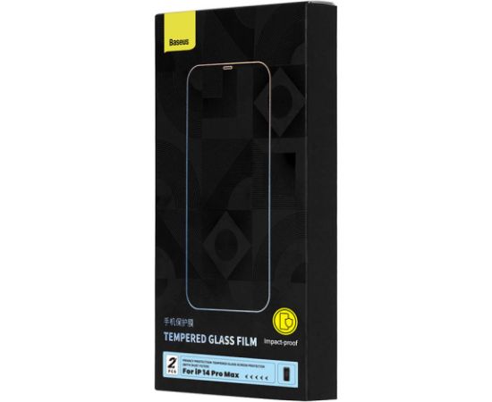 Privacy tempered Glass Baseus Iphone 14 Pro Max (2pcs) with 2 cleaning kits and dust-proof installation tool