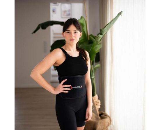 Vingrošanas rinķis ar atsvaru un skaitītāju SET HULA HOOP MAGNETIC BLACK/PINK HHM16 WITH WEIGHT + COUNTER HMS + WAIST SUPPORT BR163 BLACK Vingrošanas riņķi