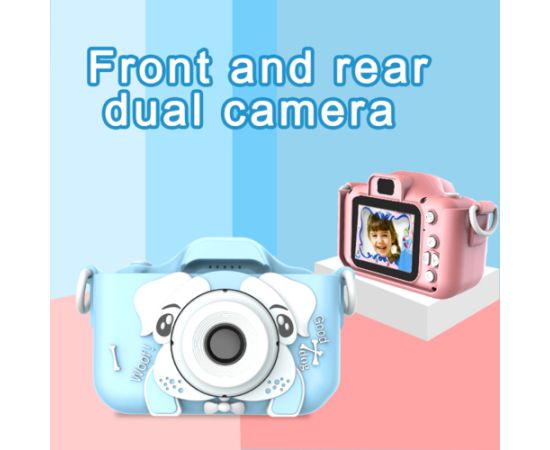 CP X5 Bēnu Digitālā Foto un Video Kamera ar Gumijas čeholu MicroSD kartes slotu 2'' LCD Zils suns