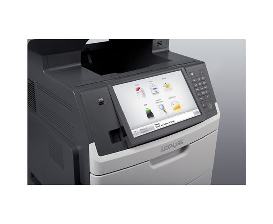 Lexmark MX711dhe Mono, Laser, Multifunction printer, Grey, A4, Yes, USB 2.0 Specification Hi-Speed Certified (Type B); Front USB 2.0 Specification Hi-Speed Certified port (Type A); Ethernet 10/100/1000, Yes, 70 ipm