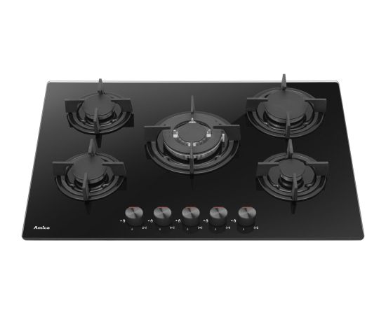 Amica PGCA7101AoB Black Built-in 70 cm Gas 5 zone(s) Iebūvējama virsma - Gāzes