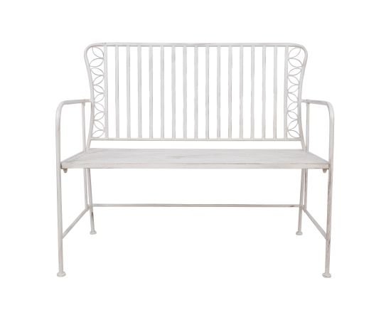 Скамья JASMINE 103x50xH93см, металл антик-белый