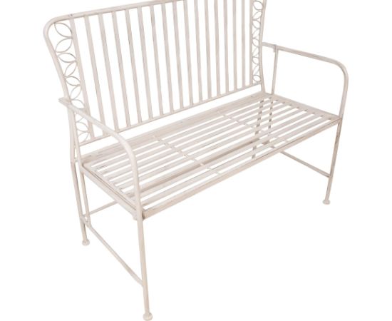 Скамья JASMINE 103x50xH93см, металл антик-белый