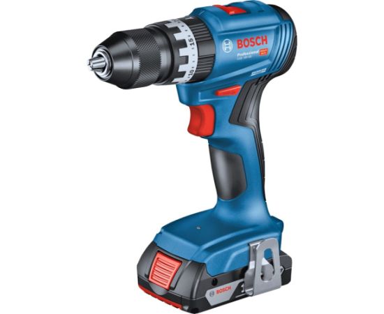 Bosch combination set cordless impact drill GSB 18V-45 + cordless hammer drill GBH 18V-22 (blue, 2x Li-ion battery 4.0Ah, tool bag)  Elektroinstrumentu komplekti