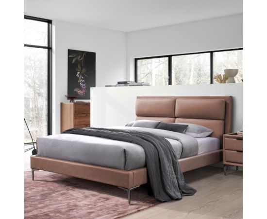 Gulta LENA ar matraci HARMONY DUO 160x200cm, brūna