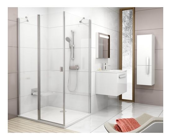 Ravak CPS-80 bright alu+Transparent Shower fixed wall