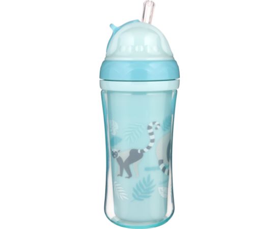 CANPOL BABIES sporta pudelīte ar silikona salmiņu Lemur 260ml, 74/051
