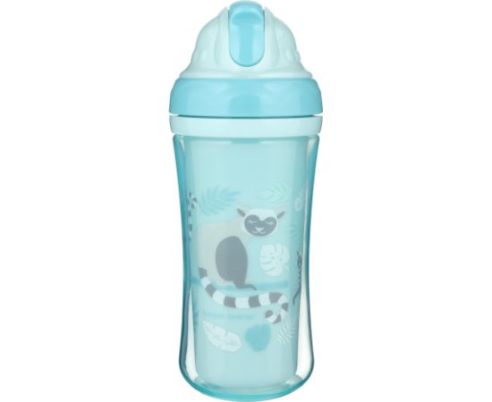 CANPOL BABIES sporta pudelīte ar silikona salmiņu Lemur 260ml, 74/051