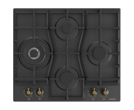 Gorenje GW6D42CLB Classico Retro Black 60cm Iebūvējama gāzes plīts virsma