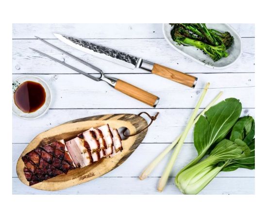 Forged Gaļas dakša Kaltas olīvas Naži