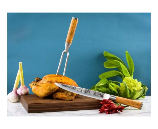 Forged Gaļas dakša Kaltas olīvas Naži