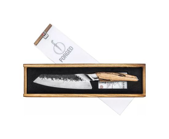 Forged Japāņu tērauda Santoku nazis - Kalts Katai 18cm Naži