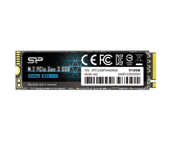 Silicon Power P34A60 M.2 512 GB SSD PCI Express SLC NVMe (SP512GBP34A60M28RR) Bulk Жесткие диски (SSD)