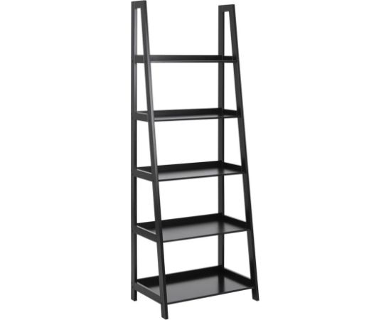 Полка WALLY 63x40xH180см, 5 полок, панель и каркас полки: цвет: черный, обработка: лакированный