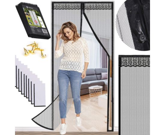 Moskītu tīkls durvīm, magnētisks Springos HA7471 100 x 210 cm Aizsarglīdzekļi