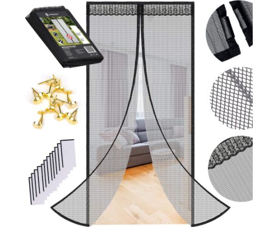 Moskītu tīkls durvīm, magnētisks Springos HA7471 100 x 210 cm Aizsarglīdzekļi