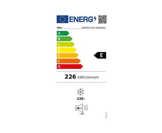 Beko B5RFNE274W 152cm Saldētava NoFrost Vertikāla
