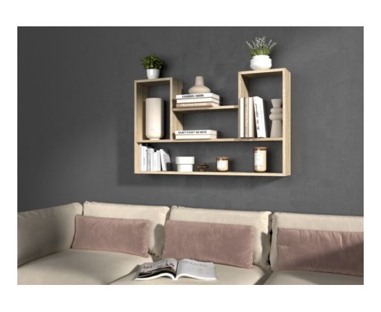 Top E Shop BILBAO 4P piekarināms grāmatu plaukts 100x16x60 cm, sonoma ozolkoka dizainā