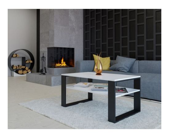 Top E Shop Topeshop MODERN 1P BIEL CZ kafijas/sānu/žurnālgaldiņš, taisnstūra forma, 2 kājas