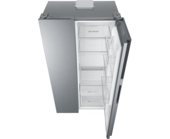 Haier SBS 90 Serie 3 HSR3918ENPG side-by-side refrigerator Freestanding 528 L E Silver Холодильники