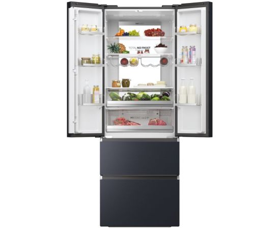 Haier FD 70 Serie 7 HFW7720ENMB side-by-side refrigerator Freestanding 477 L E Black Ledusskapji