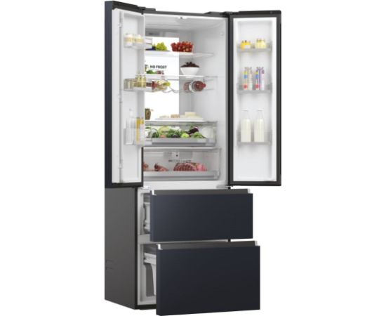 Haier FD 70 Serie 7 HFW7720ENMB side-by-side refrigerator Freestanding 477 L E Black Ledusskapji
