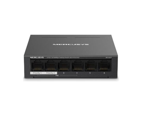 Switch MERCUSYS MS106LP Desktop/pedestal 6x10Base-T / 100Base-TX PoE+ ports 4 MS106LP