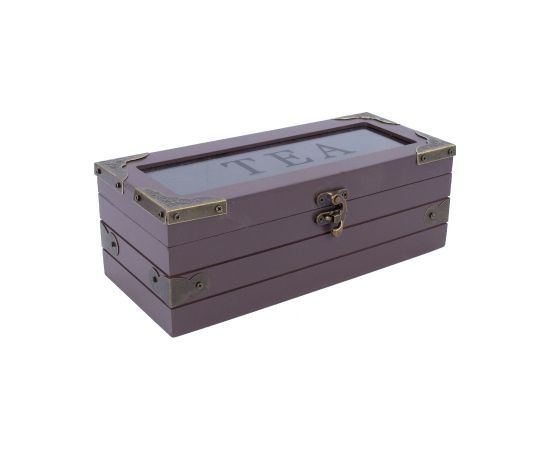 Tea box HAZEL 24x10xH9cm, burgundy red