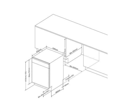 Hansa ZIM627H trauku mazgājamā mašīna 60cm Trauku mašīnas, iebūvējamas