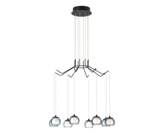 Gr.l.-ROVIGANA 8x3.3W/3000K 2720lm melna/stikls Modernās lampas