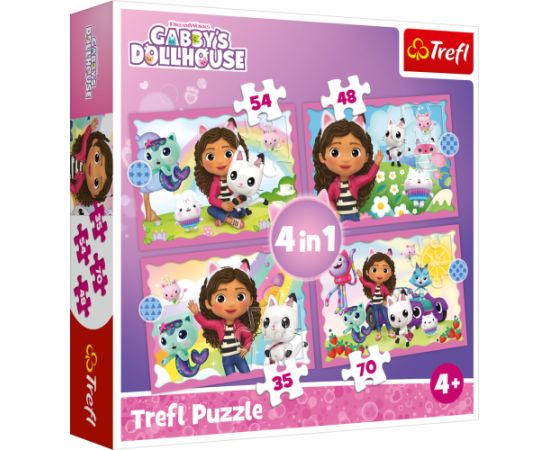TREFL GABBY´S DOLLHOUSE Pužļu komplekts 4 in1